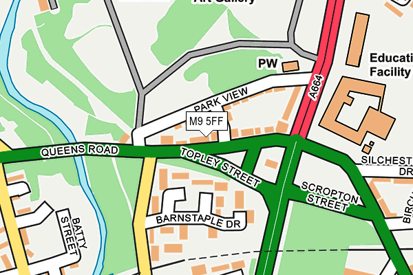 M9 5FF map - OS OpenMap – Local (Ordnance Survey)