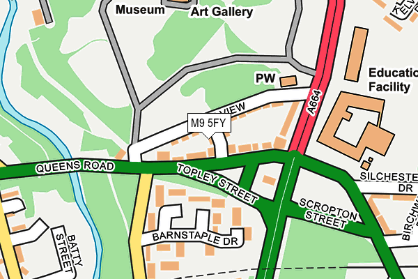 M9 5FY map - OS OpenMap – Local (Ordnance Survey)