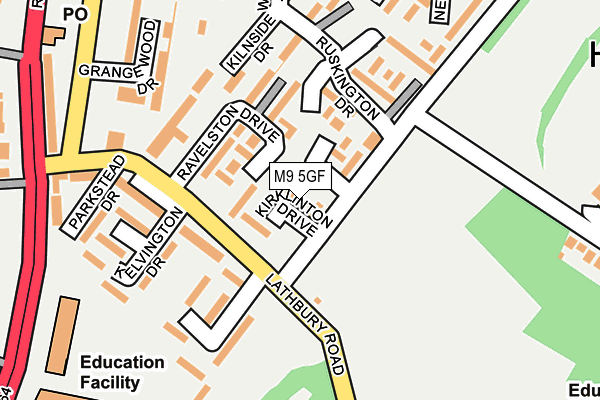 M9 5GF map - OS OpenMap – Local (Ordnance Survey)