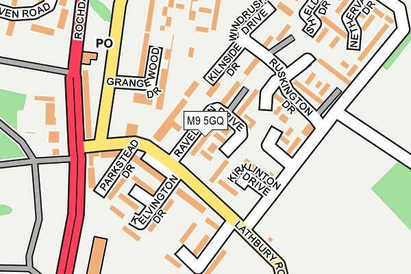 M9 5GQ map - OS OpenMap – Local (Ordnance Survey)