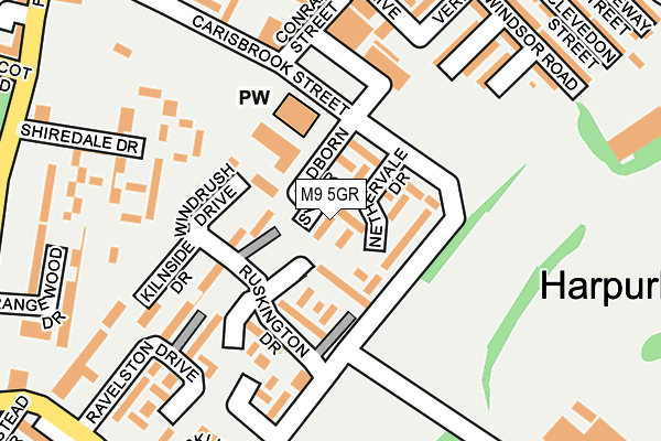 M9 5GR map - OS OpenMap – Local (Ordnance Survey)
