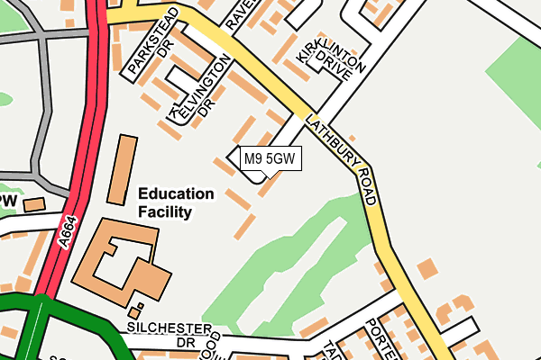 M9 5GW map - OS OpenMap – Local (Ordnance Survey)