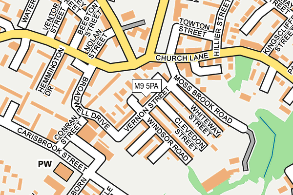 M9 5PA map - OS OpenMap – Local (Ordnance Survey)