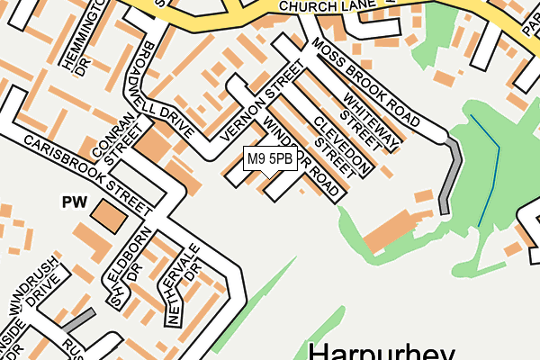 M9 5PB map - OS OpenMap – Local (Ordnance Survey)