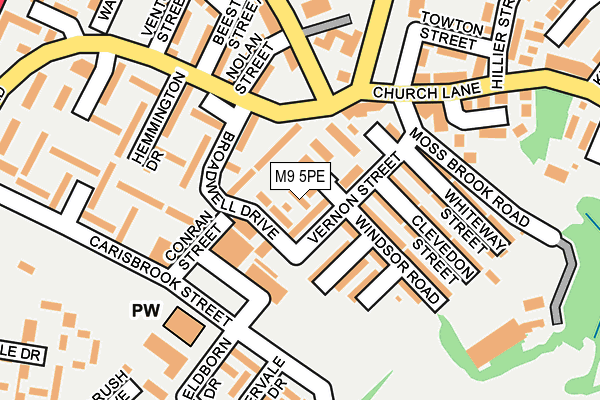 M9 5PE map - OS OpenMap – Local (Ordnance Survey)