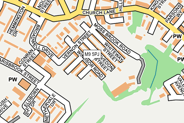 M9 5PJ map - OS OpenMap – Local (Ordnance Survey)