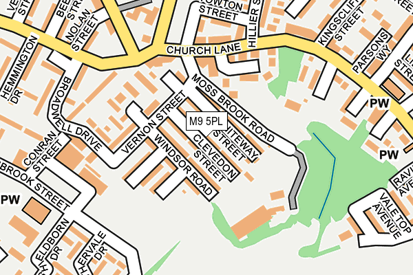 M9 5PL map - OS OpenMap – Local (Ordnance Survey)