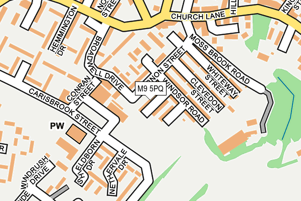 M9 5PQ map - OS OpenMap – Local (Ordnance Survey)