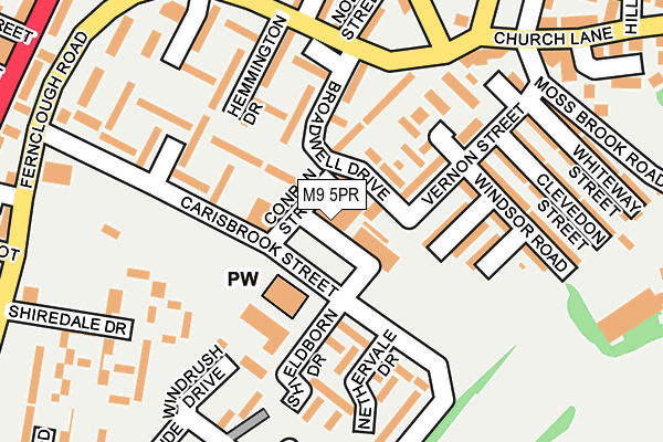 M9 5PR map - OS OpenMap – Local (Ordnance Survey)