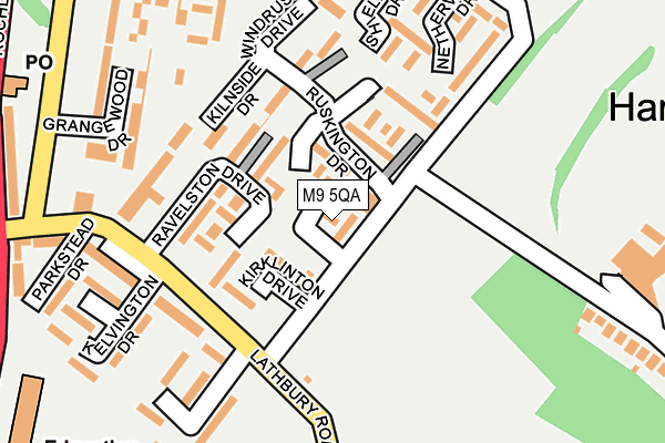 M9 5QA map - OS OpenMap – Local (Ordnance Survey)