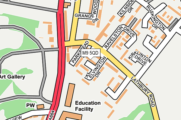 M9 5QD map - OS OpenMap – Local (Ordnance Survey)