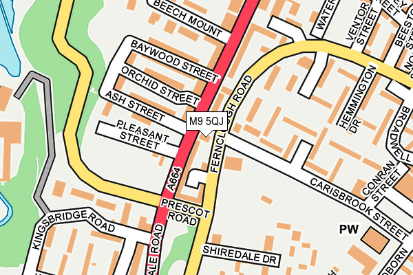 M9 5QJ map - OS OpenMap – Local (Ordnance Survey)