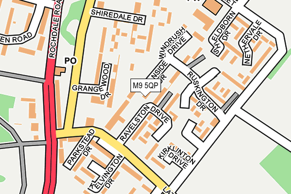 M9 5QP map - OS OpenMap – Local (Ordnance Survey)