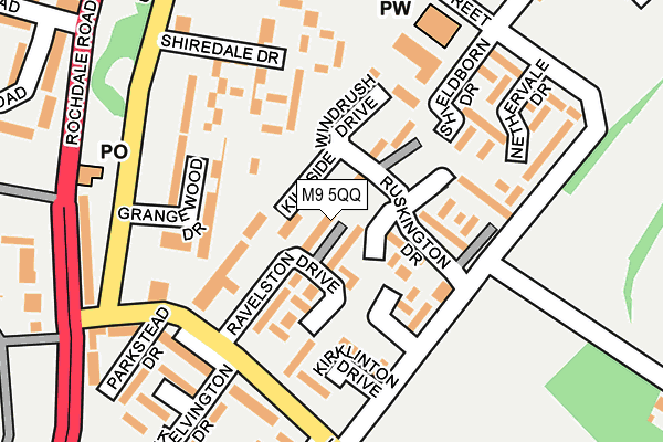 M9 5QQ map - OS OpenMap – Local (Ordnance Survey)