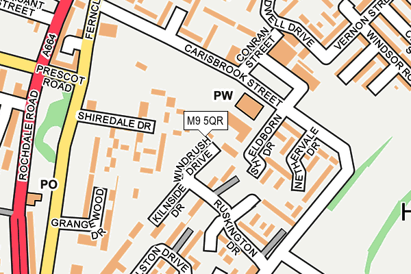 M9 5QR map - OS OpenMap – Local (Ordnance Survey)
