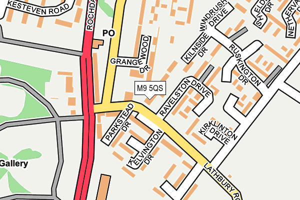 M9 5QS map - OS OpenMap – Local (Ordnance Survey)
