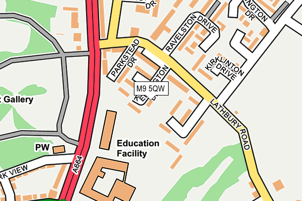 M9 5QW map - OS OpenMap – Local (Ordnance Survey)
