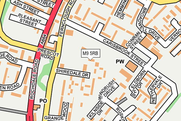 M9 5RB map - OS OpenMap – Local (Ordnance Survey)