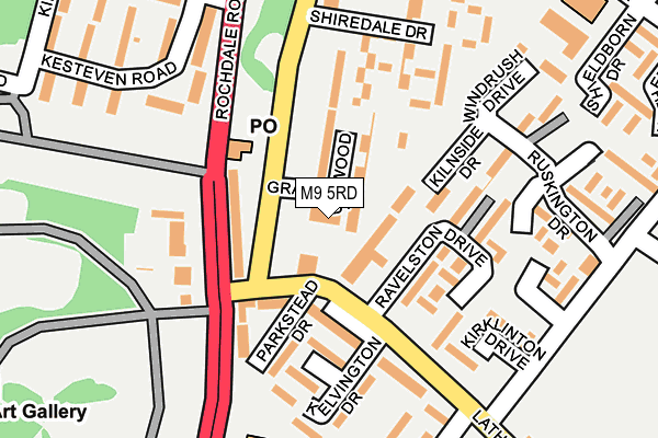 M9 5RD map - OS OpenMap – Local (Ordnance Survey)
