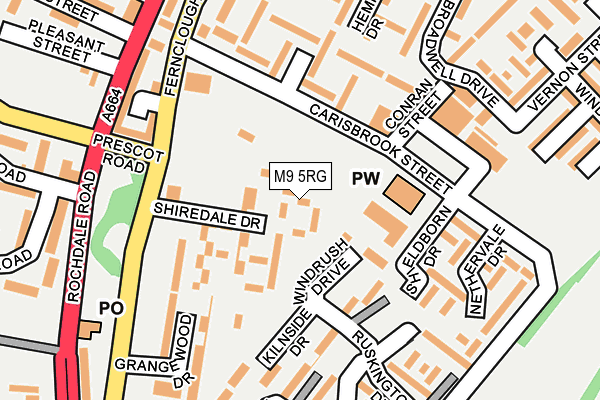 M9 5RG map - OS OpenMap – Local (Ordnance Survey)