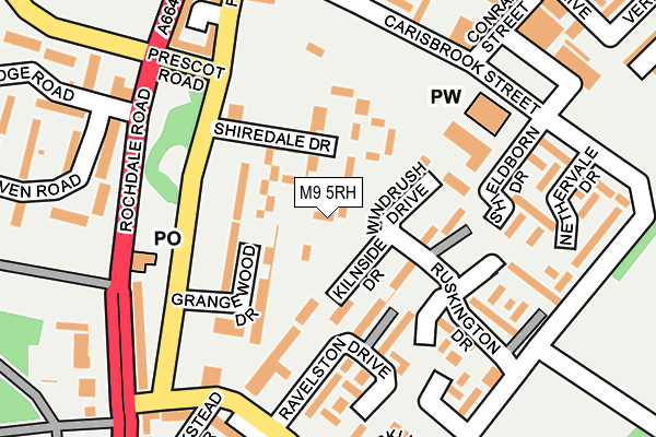 M9 5RH map - OS OpenMap – Local (Ordnance Survey)