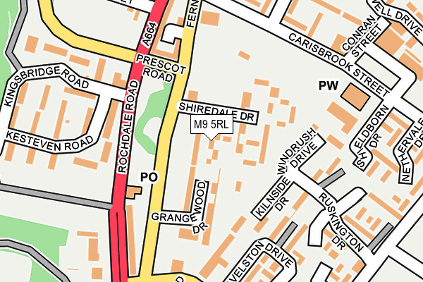 M9 5RL map - OS OpenMap – Local (Ordnance Survey)