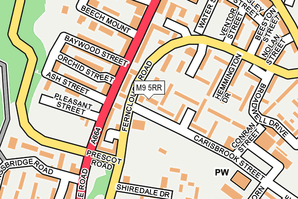 M9 5RR map - OS OpenMap – Local (Ordnance Survey)