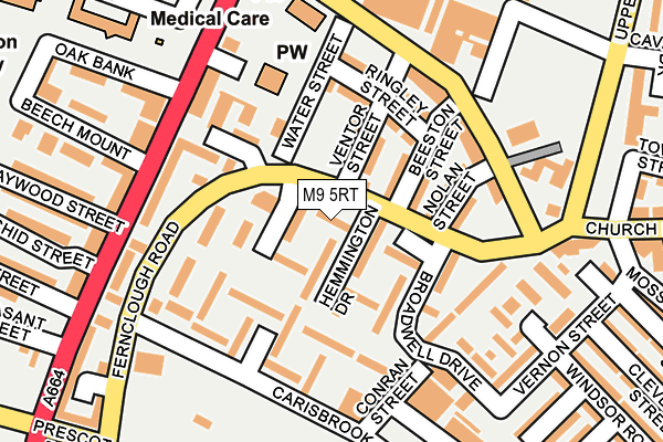 M9 5RT map - OS OpenMap – Local (Ordnance Survey)