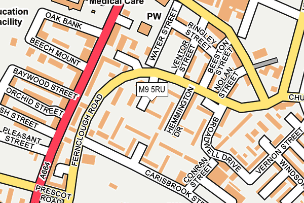 M9 5RU map - OS OpenMap – Local (Ordnance Survey)