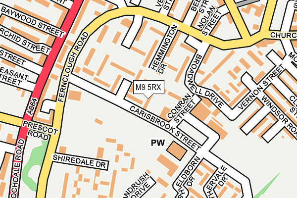 M9 5RX map - OS OpenMap – Local (Ordnance Survey)