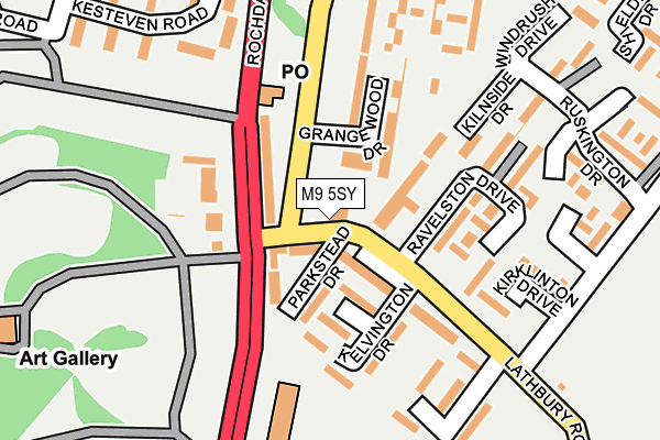 M9 5SY map - OS OpenMap – Local (Ordnance Survey)