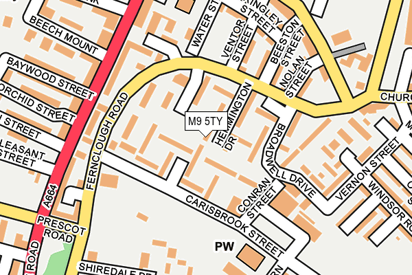 M9 5TY map - OS OpenMap – Local (Ordnance Survey)