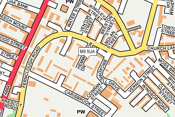 M9 5UA map - OS OpenMap – Local (Ordnance Survey)