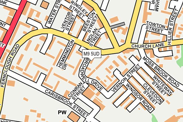 M9 5UD map - OS OpenMap – Local (Ordnance Survey)