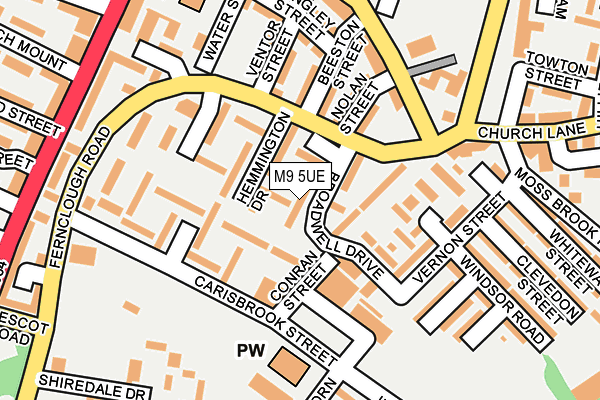 M9 5UE map - OS OpenMap – Local (Ordnance Survey)