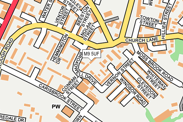 M9 5UF map - OS OpenMap – Local (Ordnance Survey)