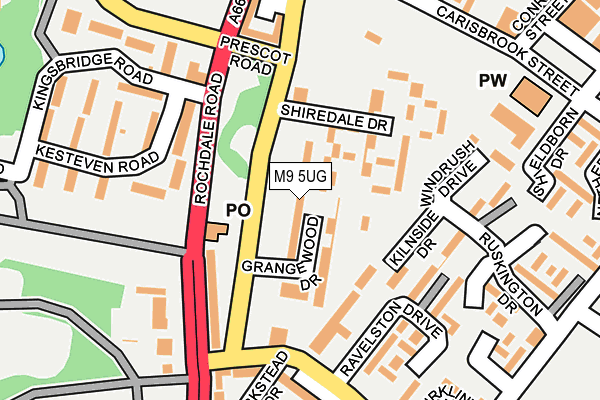M9 5UG map - OS OpenMap – Local (Ordnance Survey)