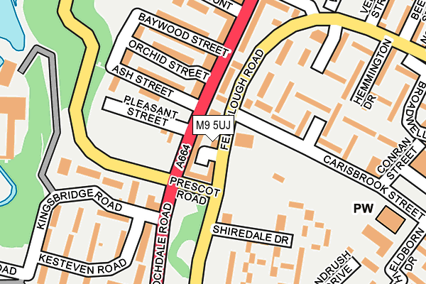 M9 5UJ map - OS OpenMap – Local (Ordnance Survey)
