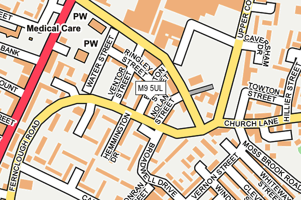 M9 5UL map - OS OpenMap – Local (Ordnance Survey)