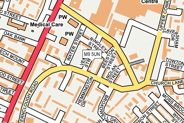 M9 5UN map - OS OpenMap – Local (Ordnance Survey)