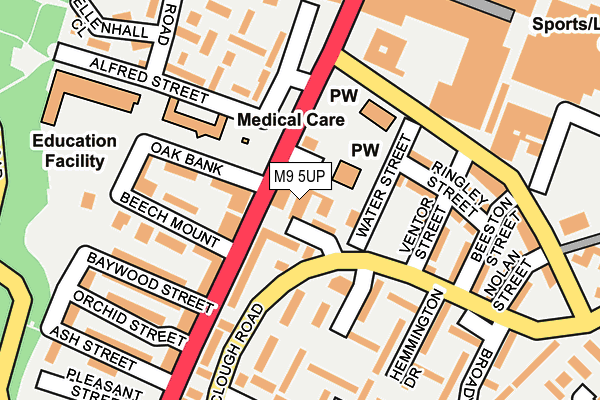M9 5UP map - OS OpenMap – Local (Ordnance Survey)