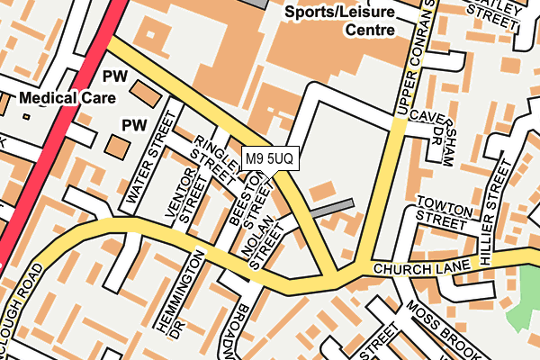 M9 5UQ map - OS OpenMap – Local (Ordnance Survey)