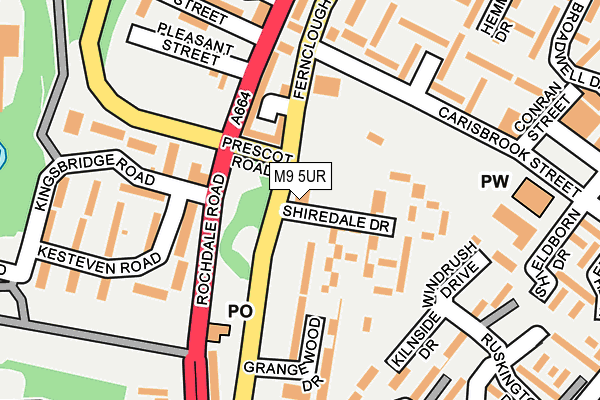M9 5UR map - OS OpenMap – Local (Ordnance Survey)