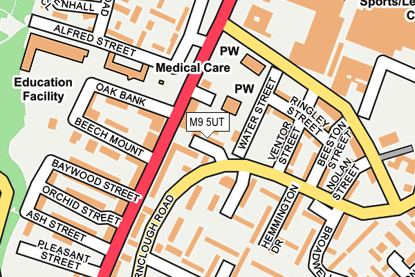 M9 5UT map - OS OpenMap – Local (Ordnance Survey)