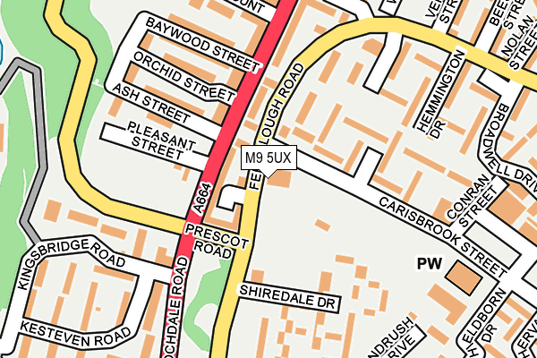 M9 5UX map - OS OpenMap – Local (Ordnance Survey)