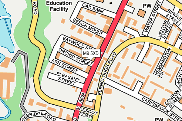 M9 5XD map - OS OpenMap – Local (Ordnance Survey)