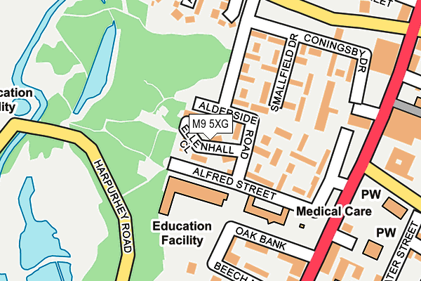 M9 5XG map - OS OpenMap – Local (Ordnance Survey)