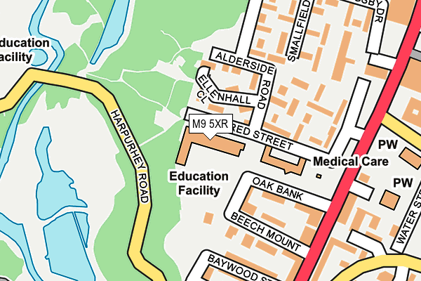 M9 5XR map - OS OpenMap – Local (Ordnance Survey)