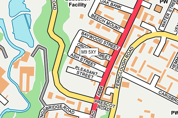 M9 5XY map - OS OpenMap – Local (Ordnance Survey)