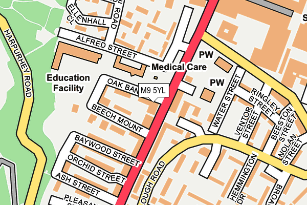 M9 5YL map - OS OpenMap – Local (Ordnance Survey)